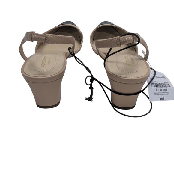 Liz Claiborne Black and Tan Slingback Women's Shoes - Picture 7 of 8